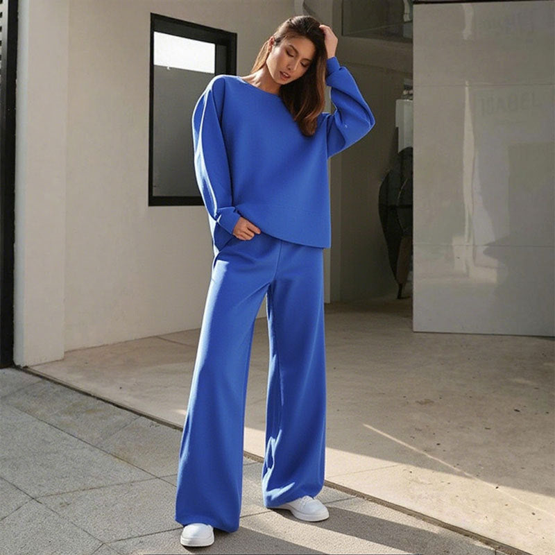 Women's Solid Color Fashionable European And American Sportswear Casual Set