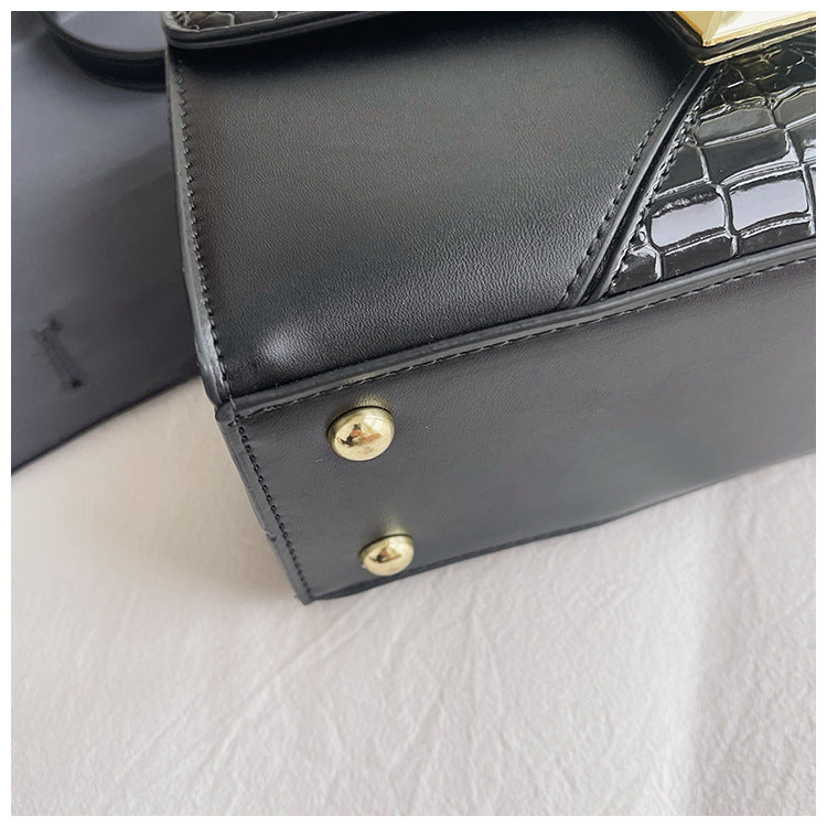 Mining Stone Pattern Stitching Square Pouch Women's Classic All-match Niche Shoulder Bag