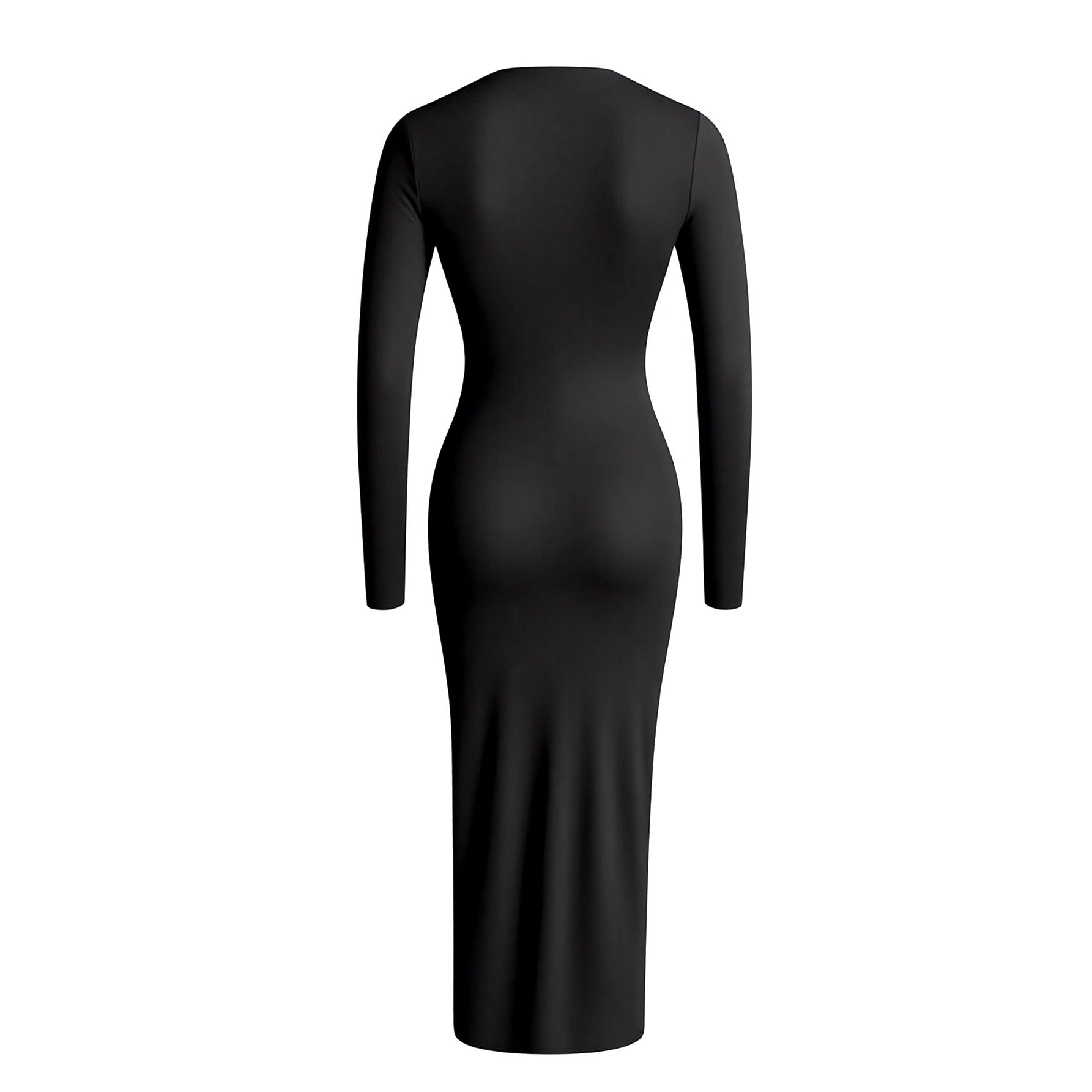 Women's Hollow-out Long Sleeve V-neck Slim Fit High Waist Mermaid Dress