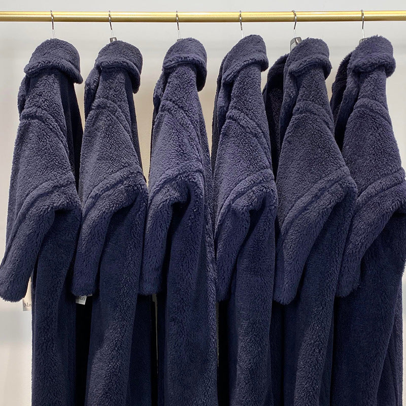 Women's Long Pink Wool Alpaca Fleecefiber Fur Coat