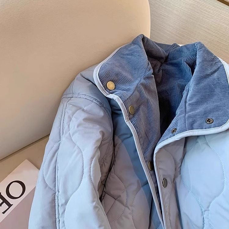 Blue Anti-aging Loose Women's Corduroy Niche Cotton Jacket