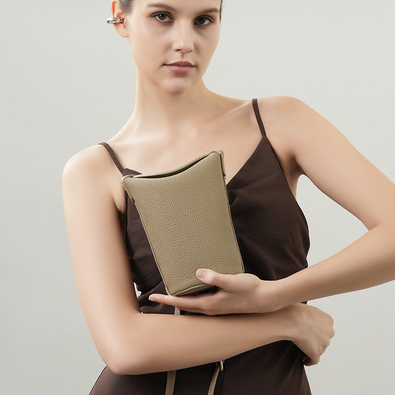 Leather Women's Casual Zip Crossbody Bag