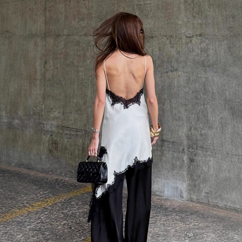 Women's Sexy Lace Contrast Color Dress