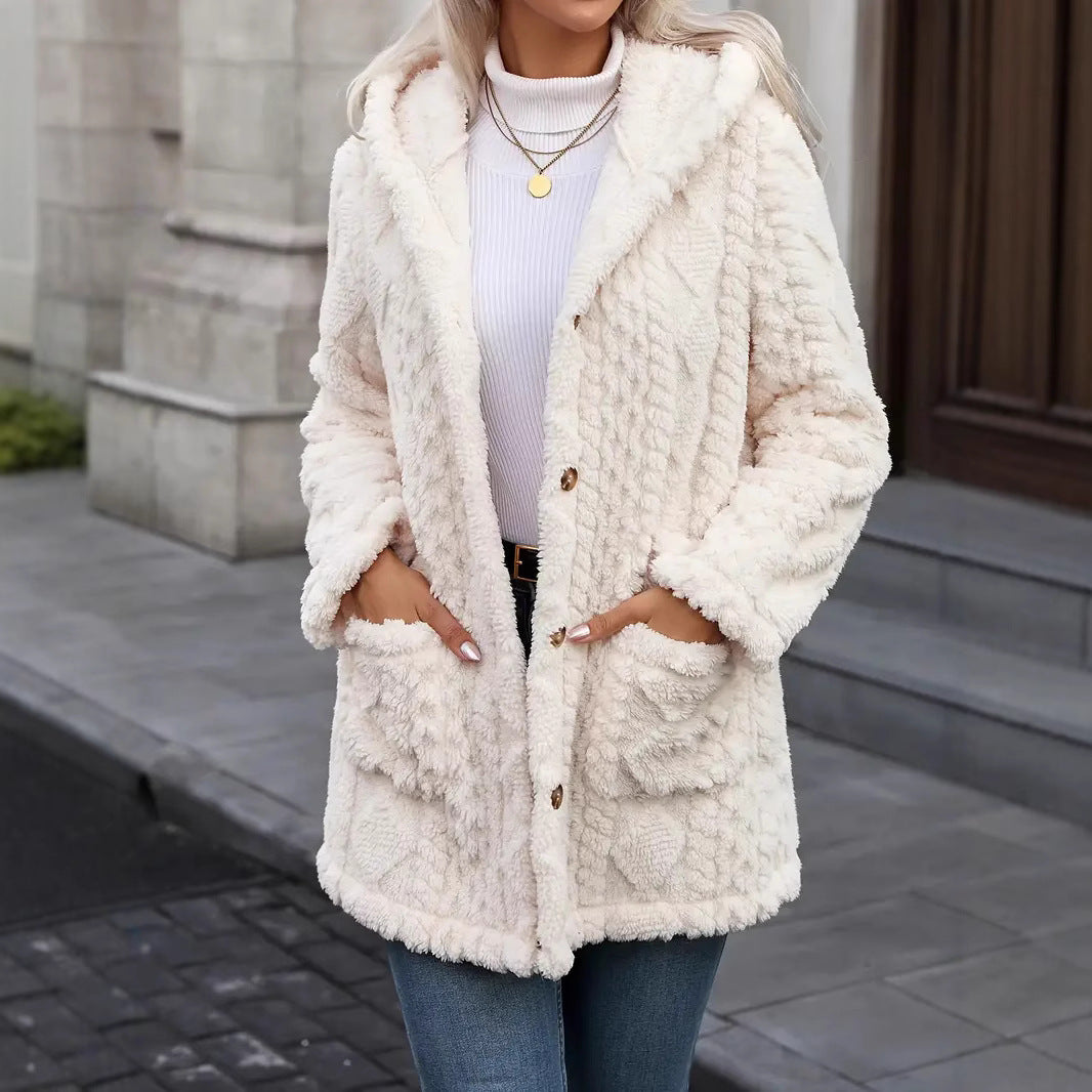 Lapel Warm And Elegant Style Faux Fur Coat