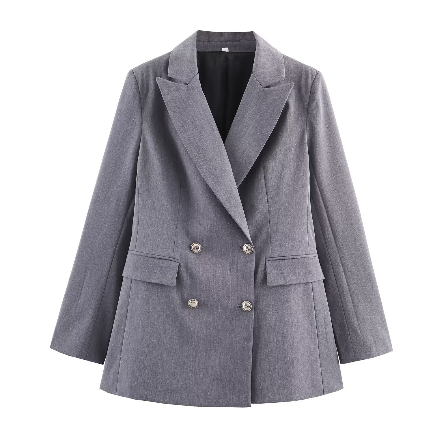 Women's Double-breasted Blazer With Belt Pants